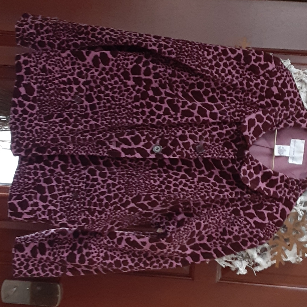 Susan Graver corduroy animal print jacket